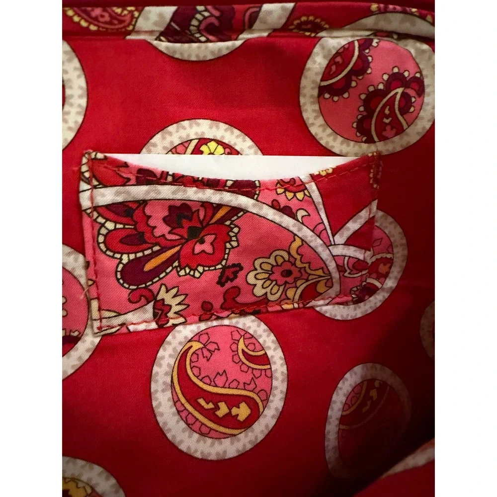 Vera Bradley Raspberry Fizz Quilted Tablet Sleeve Paisley Zip Case Pink Red